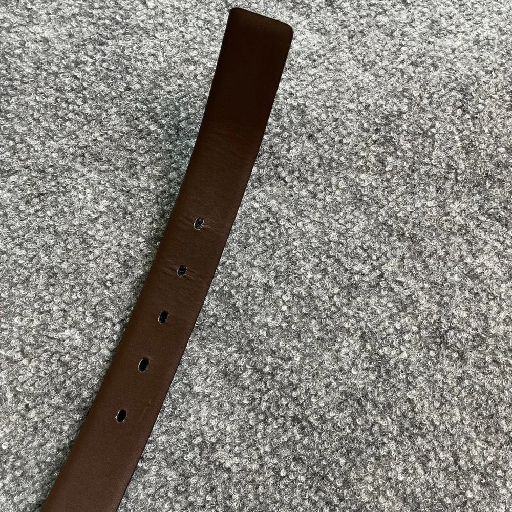 Mens Reversible Bonded Leather‎ Belt Black Brown Gunmetal Buckle Size 38 BJ02052